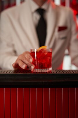 Camparino serves a Negroni in the Campari Lounge (PRNewsfoto/Campari)