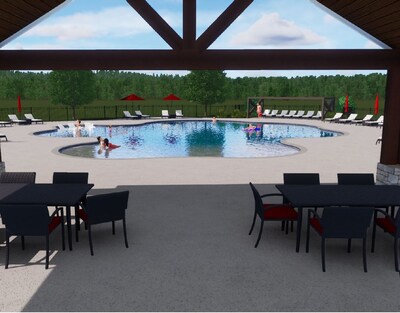 Katy Reserve Pool and Pavilion Rendering | New Build Homes in Katy, TX | Century Communities