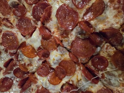 Gino's East of Chicago-LA Pope-roni thin crust Tavern Style pizza