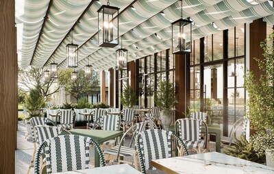 Courtesy of Great Lakes Capital. A glimpse of the outdoor eating space.