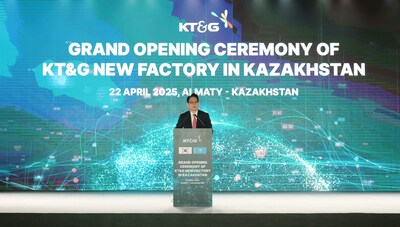 KT&G CEO Kyung-man Bang at Kazakhstan factory opening Ceremony