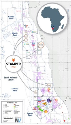 Map of Namibian Oil and Gas Blocks and Licences Including Stamper Oil and Gas Blocks: (CNW Group/Stamper Oil & Gas Corp.)