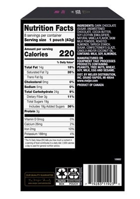 Frederik's Dark Chocolate Almonds label