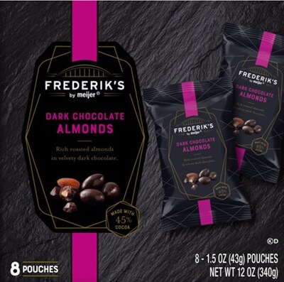Frederik's Dark Chocolate Almonds 8-count packaging