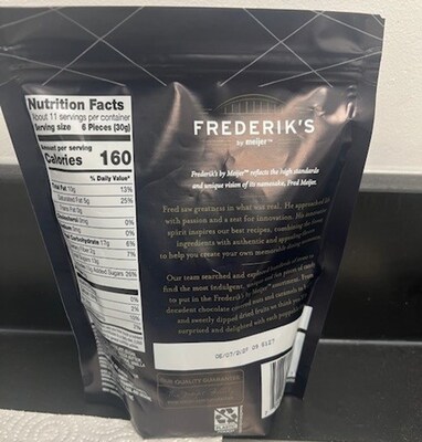 Frederik's Dark Chocolate Almonds - package back
