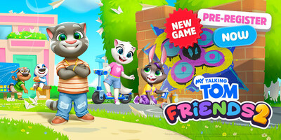 Pre-register now for My Talking Tom Friends 2 and unlock the exclusive Rizzler outfit at launch.