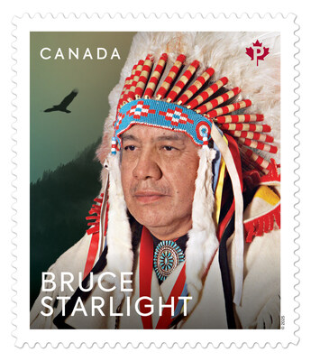 New stamp honours First Nations Elder and Knowledge Keeper Bruce Starlight (CNW Group/Canada Post)