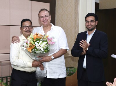 L- R - Mr Krishnamurthy Subramanian, Executive Chairman, Afcons, Mr Shapoorji Mistry, Chairman – Emeritus, Afcons, Mr Pallon S Mistry, Non-Executive Director