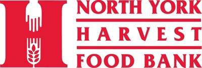 The North York Harvest Food Bank Logo with a red H with a hand reaching for wheat designed around it. (CNW Group/North York Harvest Food Bank)