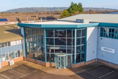 Exterior of the newly acquired Exception PCB facility in Tewkesbury – a UK-based PCB manufacturer specialising in high-reliability printed circuit board production for critical applications.