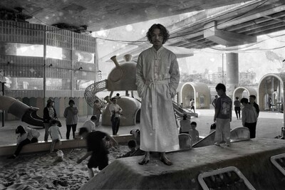 Li Bai Walks with His Child by Chi Yuchen