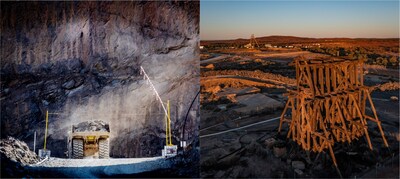 Figure 3: Recent photos of a truck at the underground portal and historic head frame with modern Great Fingall mine facilities in the background (CNW Group/Westgold Resources Limited) Figure 3: Recent photos of a truck at the underground portal and historic head frame with modern Great Fingall mine facilities in the background (CNW Group/Westgold Resources Limited)